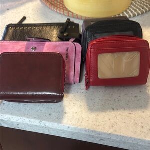 Assorted Leather Wallets - Black, Pink, Red, Brown